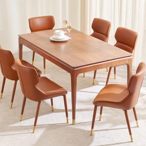 Image of Home Centre | Amanda Set of 2 Faux Leather Dining Chairs | Dining Chair for Home | Mild Steel | Brown | 1 Year Warranty