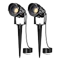 AHSELLUS 7W Low Voltage Landscape Lights 12V 24V AC/DC Focusing Lens LED Spotlight Outdoor Lights Yard Lights Garden Lawn Landscaping Lights 700LM IP66 Waterproof Spot lighting Stake Tree Light