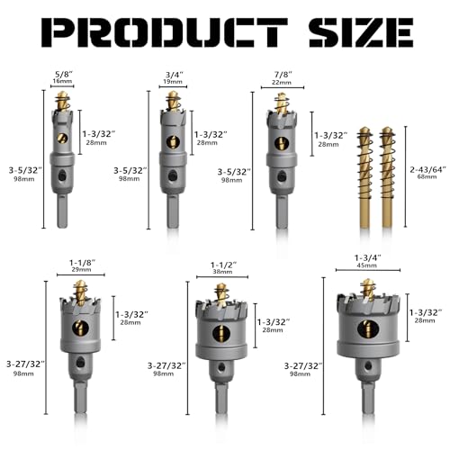 Hole Saw 8 PCS TCT Set