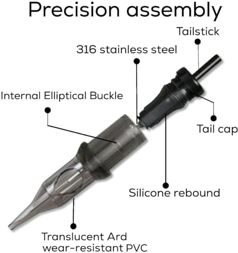 Professional 10Pcs Cartridges Disposable Tattoo Needles 0.35mm for Tattoo Artists Box of 10 Round Magnum and Round Liner (Mast1205RL) - Image 2