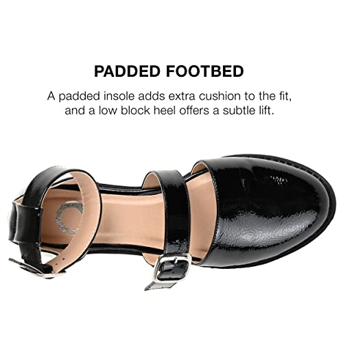 Journee Collection Women's Constance Flat Black 8 Medium Womens Us #TOP3