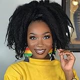 ToyoTress Bob Marley Twist Hair - 8 Inch 6 Pack Short Black Marley Hair For Faux Locs, Afro Kinky Curly Marley Twist Braiding Hair Extensions Synthetic (8 Inch, 1B-6P)