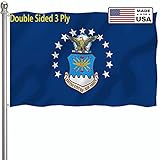 Air Force US Military Flag 3x5 Outdoor Double Sided 3 Ply-Made In USA United States USAF Flag Vivid
