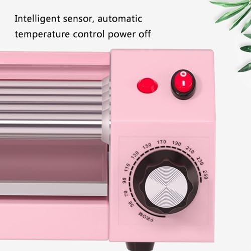 Electric Hot Dog Roller Machine, 300W 5-Roller Grill, Countertop Hot Dog Heater for Snack Bars & Convenience Stores - Perfect for Parties & Events (Pink)