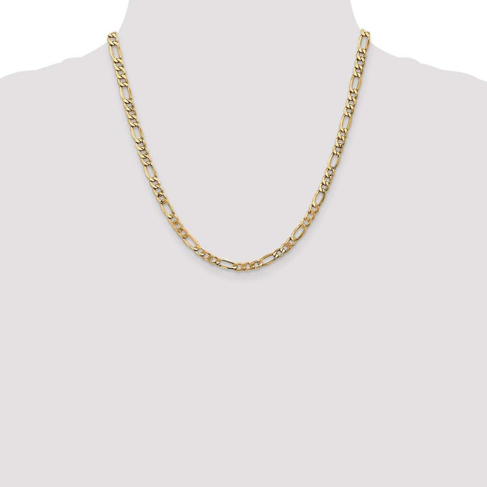 Chain Necklace 14K Yellow Gold Figaro 20 in 5.75 mm 5.75mm Semi-Solid