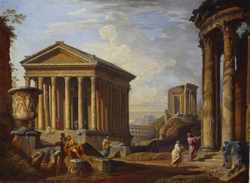 Impression tableaux peinture sur toile haute définition ruines Pannini