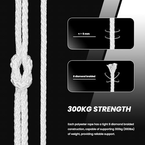 Abma Cord Polyester Rope 5mm x 30m Diamond Braided Cord on Spool - White - Image 3