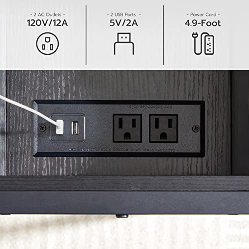 Hoobro Side Table, Flip End Table With Charging Station And Shelves, Usb Ports & Power Outlets, Narrow Nightstand For Small Spaces, Stable And Sturdy, For Living Room, Bedroom, Black Bk341Bz01 #TOP4