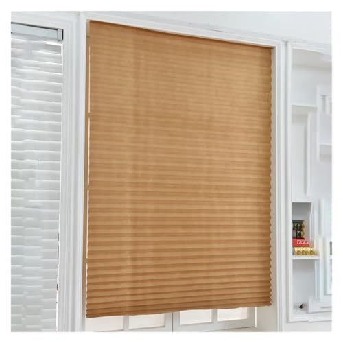 Persiana Veneciana Persianas Plisadas no Tejidas, persianas semisombreadas Autoadhesivas for Sala de Estar, Cortinas for Cocina y Dormitorio(Brown,60x180cm)