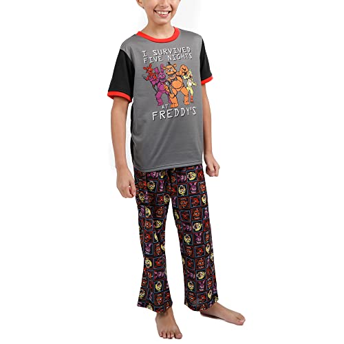 Bioworld Five Nights at Freddy's Horror Video Game Youth Boys Pajama Sleep Wear Set- 10 Multicolored