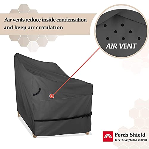 Porch Shield Waterproof Patio Chair Covers - 2 Pack Lounge Deep Seat Cover 34W X 37D X 36H Inch Bundles With 3-Seater Loveseat Sofa Cover 86W X 38D X 35H, Black #TOP5