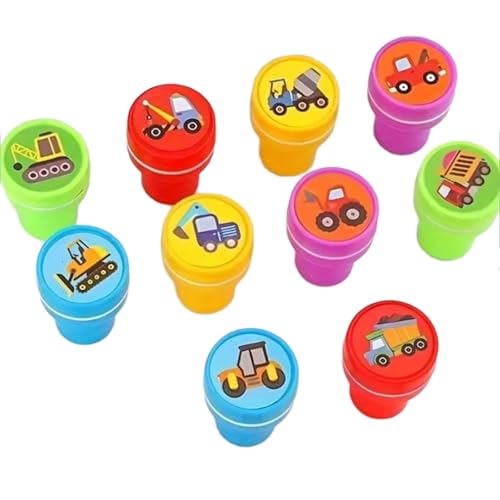 YUPEIUKLI Lot de 10 tampons engins de Chantier pour projets artistiques et créatifs, et Tableau de récompenses pour la Classe