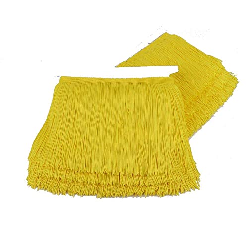 Heartwish268 Fringe Trim Lace Polyerter Fibre Tassel 6Inch Wide 10 Yards Long For Clothes Accessories Latin Wedding Dress Diy Lamp Shade Decoration Black White Red(Yellow) #TOP1