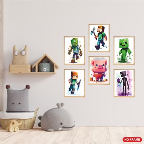 Printvibee ® - Mining Fun Wall Art Pixel Mine Posters For Boys Room thumb #2