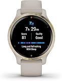 Garmin Venu 2S, Reloj inteligente con GPS, Música y deportes, Color Beige Light Gold