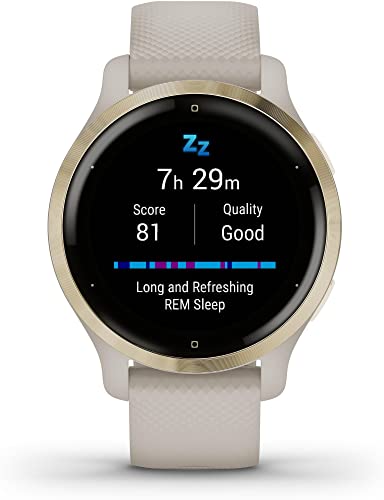 Garmin Venu 2S, Reloj inteligente con GPS, Música y deportes, Color Beige Light Gold