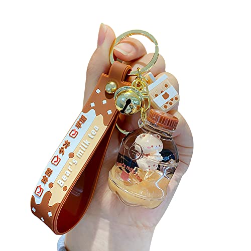 HSYHERE Men Women Creative Interesting Floating Milk Tea Brown Bear Lucky Bot...