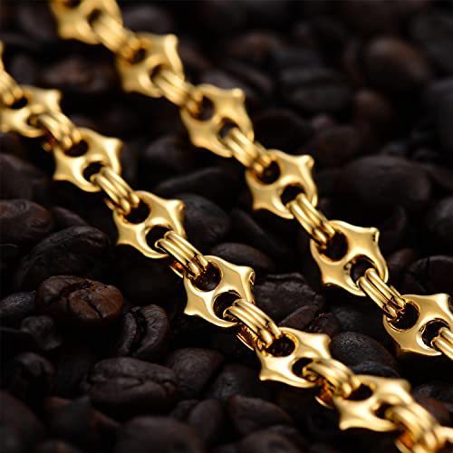 Mevecco Gold Necklace For Women 18K Gold Vacuum Plated Mariner Chain Necklaces Simple Chunky Handmade Chain Choker Necklace For Her Jewelry Gifts #TOP4