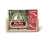 postage revenue 1d Quantité : 1 cadre photo (1 base en bois, 2 assiettes transparentes) ; 13 cartes (1 couverture, 12 calendriers)