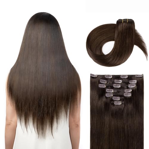 Cheveux fins ou courts ? Réparez votre volume avec ces extensions à clip marron #2A 120g