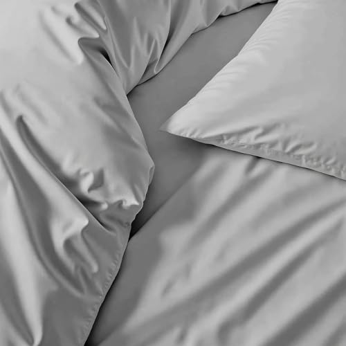 Image of Italic Luxe 100% Australian Cotton Bedding Bundle - 400 Thread Count -King Size - Soft & Silky Feel - Includes Flat Sheet, Deep Pocket Fitted Sheet & Pillowcases - Hotel-Quality Bedding (Light Gray)