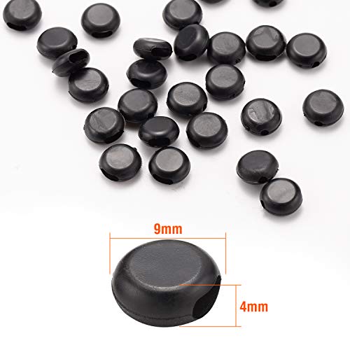 120 Pcs Black And White Adjustable Soft Elastic String Cords Buckle Adjuster With 2 Pcs Crochet Hook,Suitable For All Different Sizes Of Mask Straps Bands （1/8,1/5,1/4,5/8 Straps） #TOP2