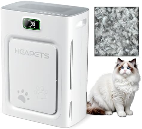best air purifier for bird dander that will surprise you 6 Pet Air Purifier for Home Large Room up to 2000 sq ft, H13 HEPA Double-Sided Air Filter Washable, Air Cleaner for Pet Hair Dander Odor Allergies Pollutant, PM2.5 Air Quality Monitor, Auto Mode, Grey
