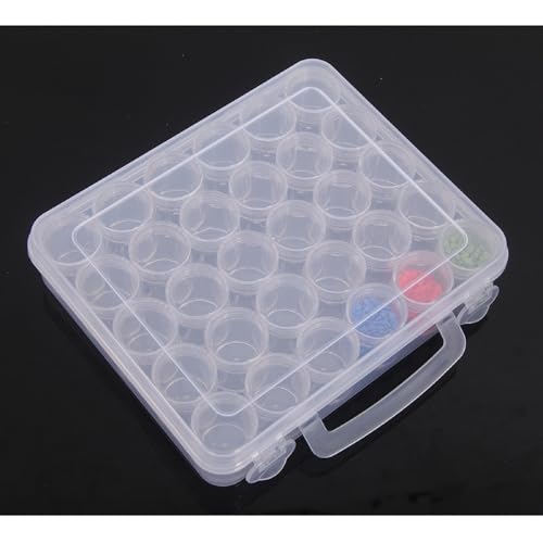 Image of 30 Grids 5D Diamond Painting Box Portable Clear Storage Containers With Label Stickers and Lids for Beads Seeds Glitter Rhinestones Jewelry Diamond Dots Crafts DIY Accessories(30 Jars)