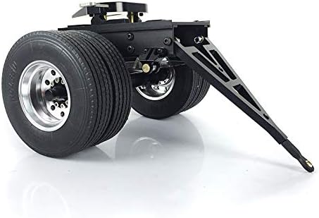 LESU Metal Trailer 25.5x18.2x14CM Compatible with 1/14 Tamiya RC Tractor Truck Single Axle Double Wheel Version DIY