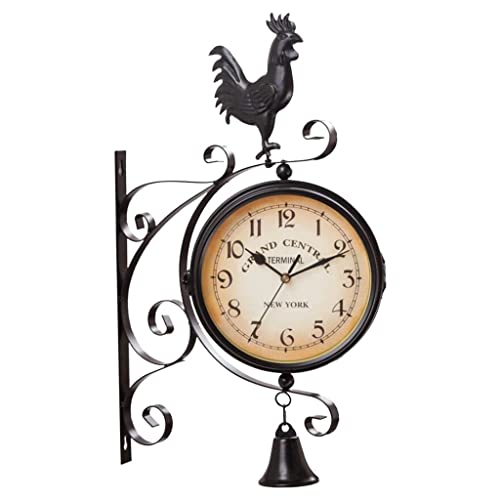 Horloge murale double face décorative ronde et résistante à l'humidité - 2