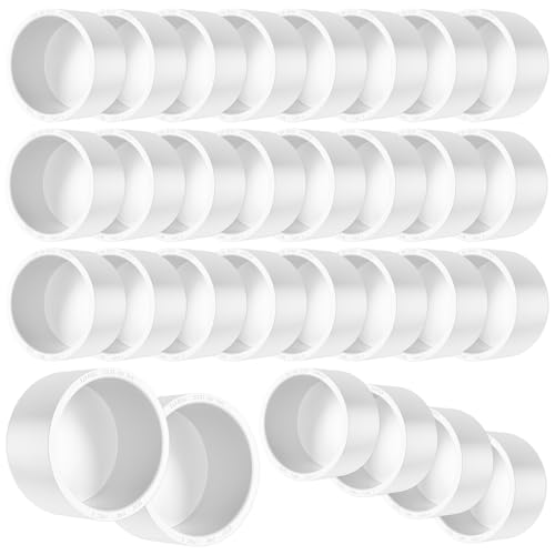 3/4" PVC Pipe End Cap Fitting, 30PCS SCH40 Furniture Grade PVC Cap Plug Adapter, White Pipe Slip End Caps Sockets for Built Furniture DIY Garden Shelf