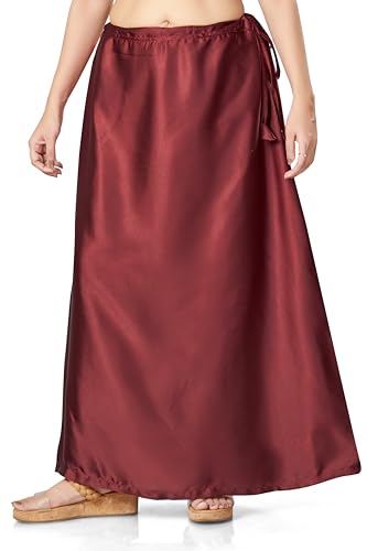 Image of Madhu Fashion Women's Satin Saree Petticoat Saree Underskirt