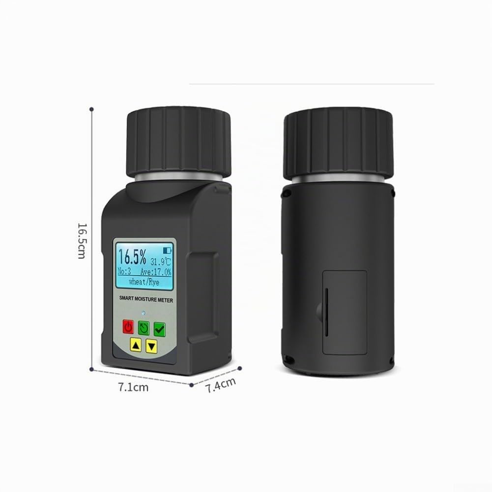 Medidor de humedad de grano portátil para café, cacao y otros 25 tipos de grano, cuerpo ABS, lectura LCD, precisión del 0,1%, registro de datos