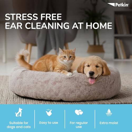 Image of Petkin Jumbo Ear Wipes, 80-Count | Jumbo Ear Cleaning Wipes