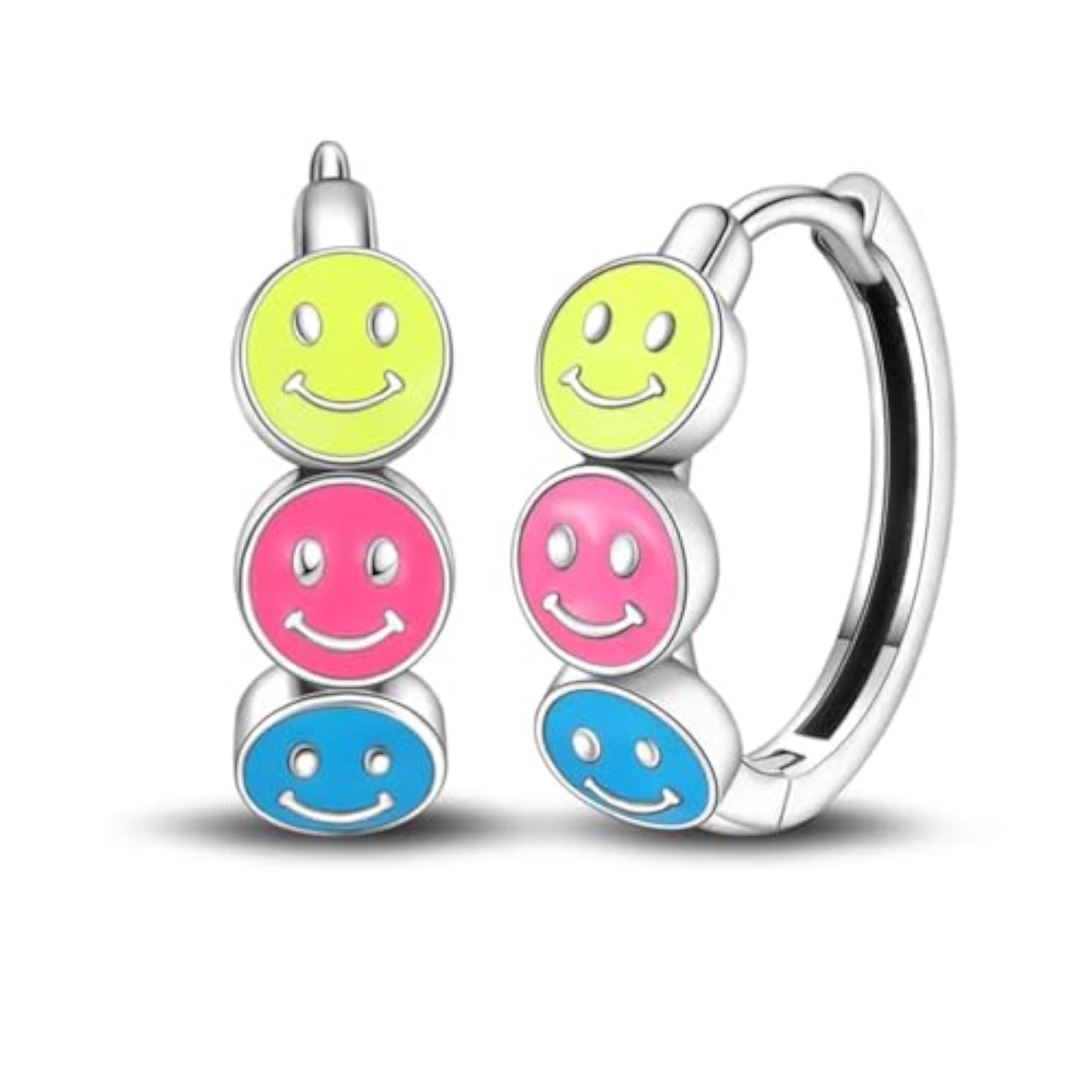 POLIBARA Pendientes aretes plata de ley 925 luminosos, colgantes mujer, adolescente, niña moda aniversario, San Valentin compromiso, regalo brillantes joyeria lujo plateado divertido