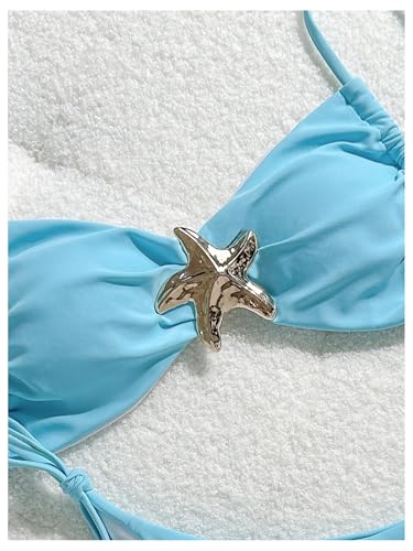 Milumia Women's Bikini Set Metal Starfish Swimsuit Tie Side 2 Pieces String Bathing Suit3
