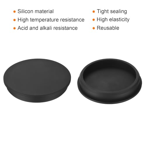 Image of uxcell High Temp Silicone Plug Mount Dia 113.6mm /4.47 inch t Shaped Rubber Stopper Hole Plugs for Powder Coating Plating Waterproof Plugs Sealing Plugs Black Pack of 2(OD 122mm)