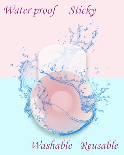 MSLO Lifting Nipple Covers Breast Petals Reusable Adhesive Invisible Bra Silicone Sticky Pasties Lift Wing for Women (4.0 inch, Pinkish, 2)