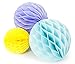 Produktbild MissBirdler Wabenbälle Hellblau-Lila-Gelb 6er Set 4X Ø 15cm 2X Ø 10cm Papierblumen Wabenball Honeycomb