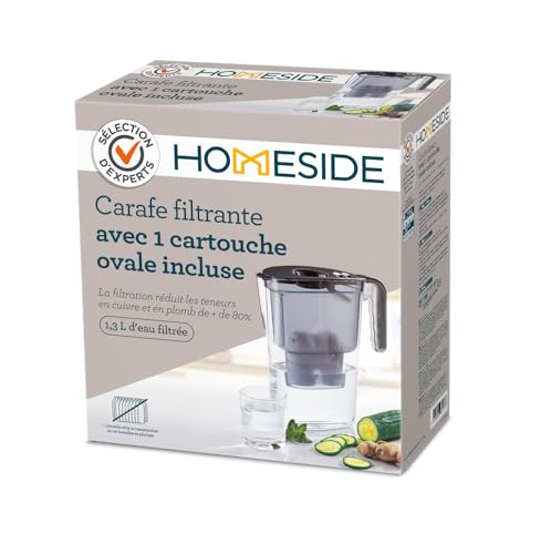 BWT Filtro de agua Homeside Negro 2,6L | Filtro con 1 cartucho de agua filtrada suave | Filtro para agua potable | Filtro caliza, cloro, plomo y cobre