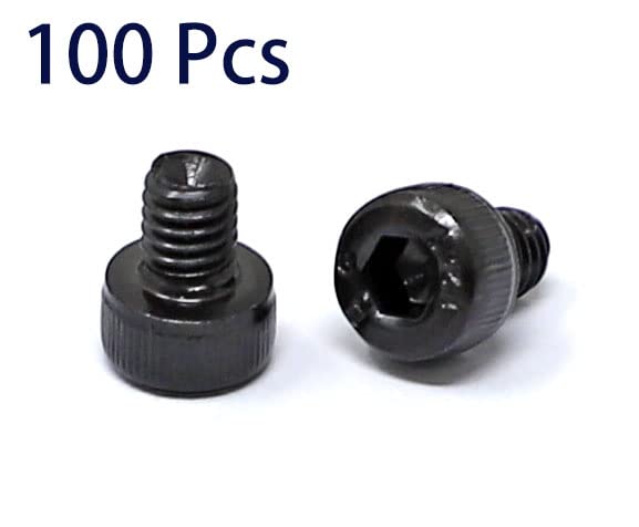 Image of iexcell 100 Pcs M4 x 5mm Thread Pitch 0.7 mm Alloy Steel 12.9 Grade Hex Socket Head Cap Screws Bolts Kit, Black Oxide Finish