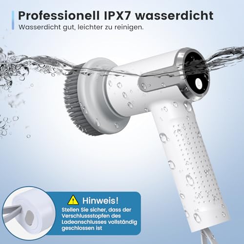 FIVAVA Elektrische Reinigungsbürste,Electric Cleaning Brush,Spin Scrubber,2 Reinigungsmodi Elektrische Bürste zum Putzen,Fugenbürste Elektrisch Geeignet für Zuhause