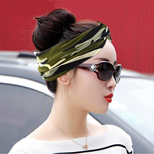 Tiggell 6Pcs Camo Leopard Headbands Elastic Bow Hairband Turban Twisted Head Wrap Knot Hair Accessories For Women Girls Running Sport Travel thumb #3
