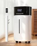 Luftbefeuchter Große Räume 18L, Warme&Kühle Nebel Humidifier bis 200 m² Raumbefeuchter Wohnzimmer, Extended Tube & Doppeldüsen Ultraschall Luftbefeuchter, Schlafzimmer/Büro/Pflanzen/kommerzielle, Weiß