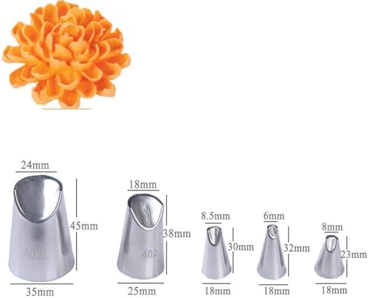 Miniatura 2 de Juego de puntas de tuberías grandes, puntas de glaseado de acero inoxidable, puntas de decoración de pasteles para cupcakes, pasteles, galletas, kit