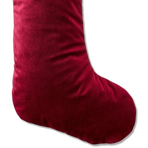 Chaussettes de Noël personnalisées velours rouge pour cheminée sapin mur | Lot de 4