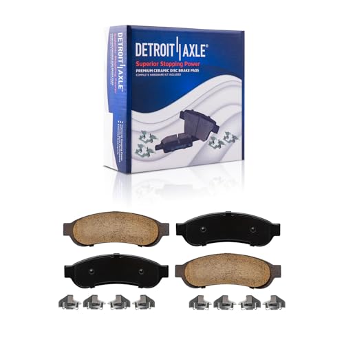 Image of Detroit Axle - Rear Brake Kit for 2005-2012 Ford F-250 Super Duty, 2009-2012 F-350 Super Duty, Disc Brake Rotors Ceramic Brakes Pads with Hardware Replacement : 13.38 inch inch Rotor