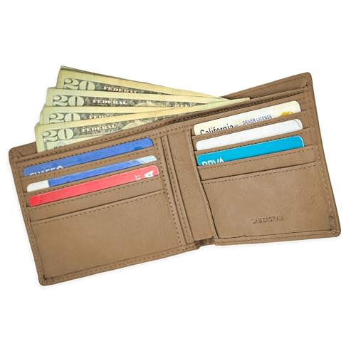 LaserGram Faux Leather Bi-Fold Wallet, Electrician, Personalized Engraving Included (Light Brown)3