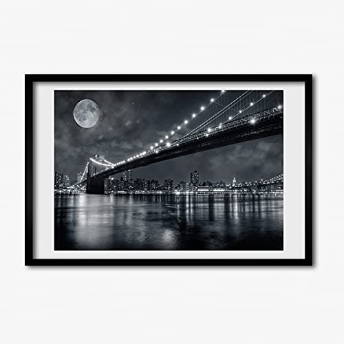 Cadre MDF 60x40 cm Pont de Brooklyn Tulup Tableau Photo Deco