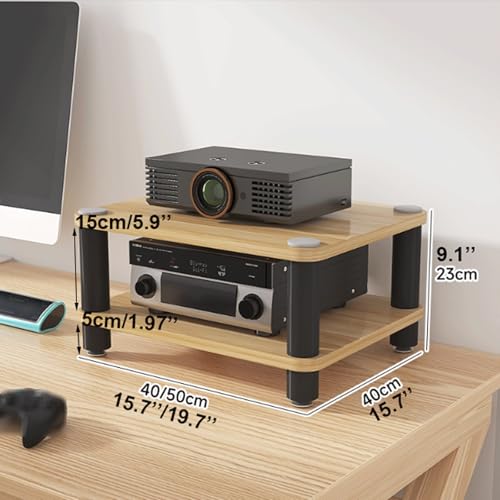 Support de Bureau AV Multicouche, adapté aux Racks de Contenu Ouverts à 2/3/4 Niveaux, Tour HiFi en Bois, adapté aux lecteurs DVD, Consoles de Jeux et boîtiers TV - Parfait pour Tous Les USA